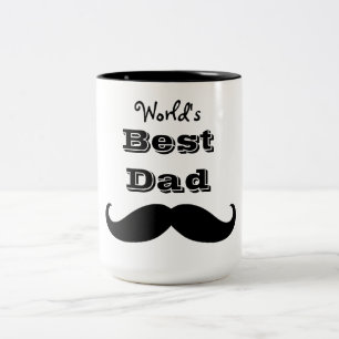 World's Best Dad Moustache Two-Tone Coffee Mug