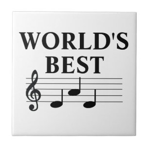 World's Best Dad Musician Music Note Treble Clef Ceramic Tile