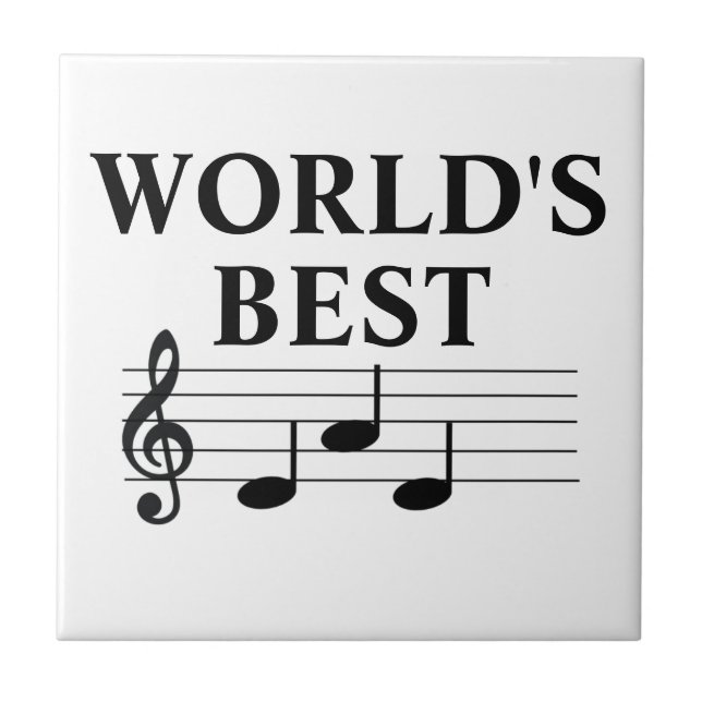 World's Best Dad Musician Music Note Treble Clef   Ceramic Tile (Front)
