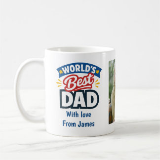 World's Best Dad Name and Photos Coffee Mug