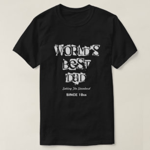 World's Best Dad Personalised Black T-Shirt
