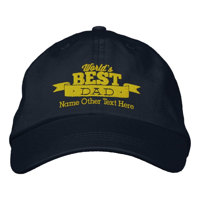 Worlds best dad personalised embroidered hat (Front)