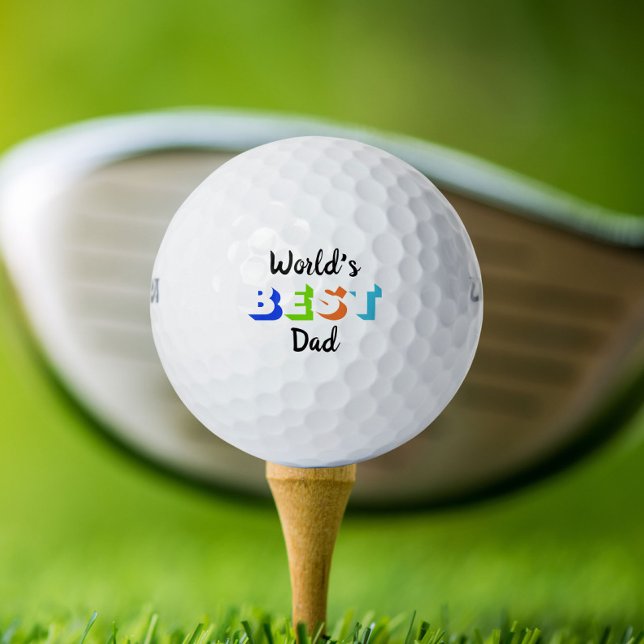 World's Best Dad Personalised Retro Typography Golf Balls (Creator Uploaded)