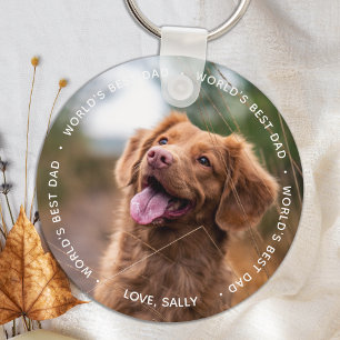 World's Best Dad - Pet Photo Dog Dad - Fathers Day Key Ring