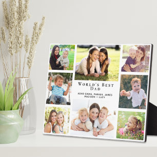 World's Best Dad Photo Collage Plaque