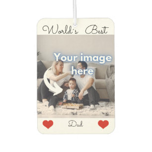 World's best dad photo text template car air freshener