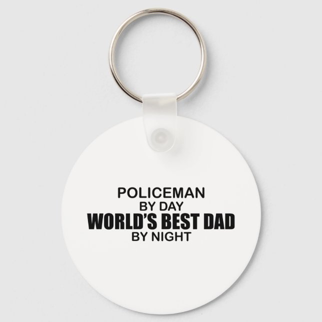 World's Best Dad - Policeman Key Ring (Front)