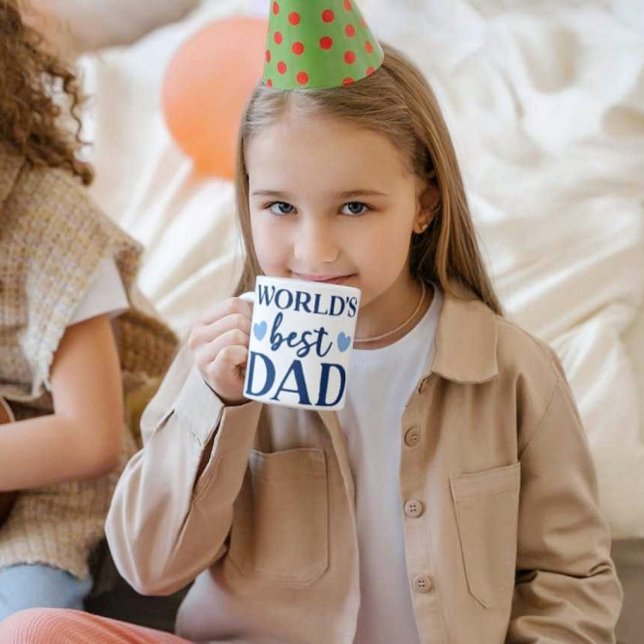 Worlds Best Dad Print Modern White Mug  (Creator Uploaded)