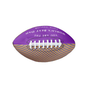 World's Best Dad Rainbow Check Tartan Plaid Football