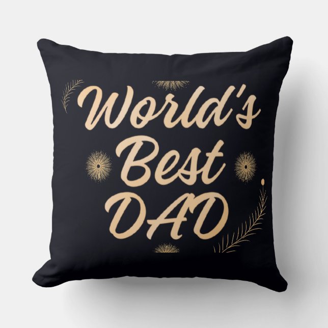 World's Best Dad  Simple Typography Fathers Cushion (Front)