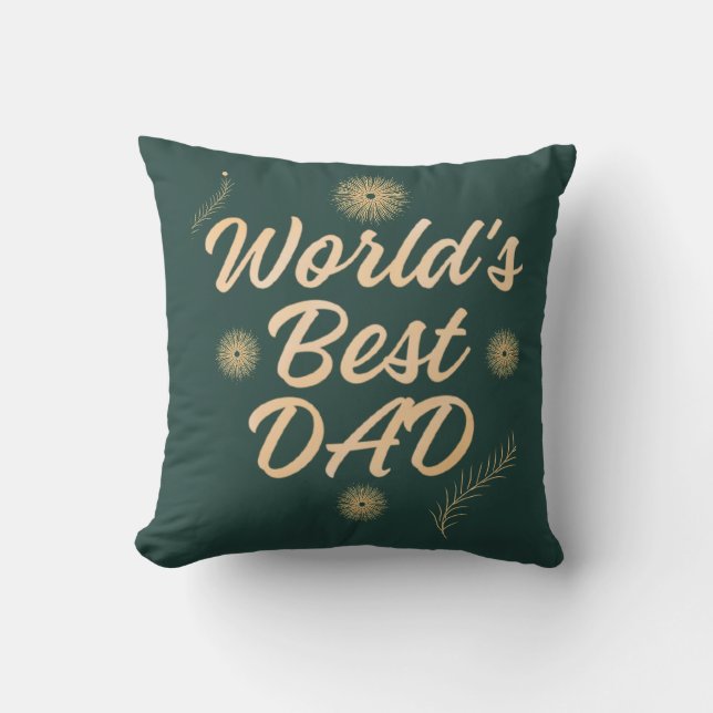 World's Best Dad  Simple Typography Fathers Cushion (Front)