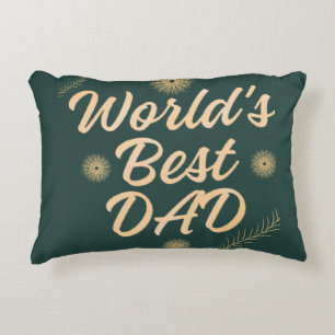 World's Best Dad  Simple Typography Fathers Decorative Cushion