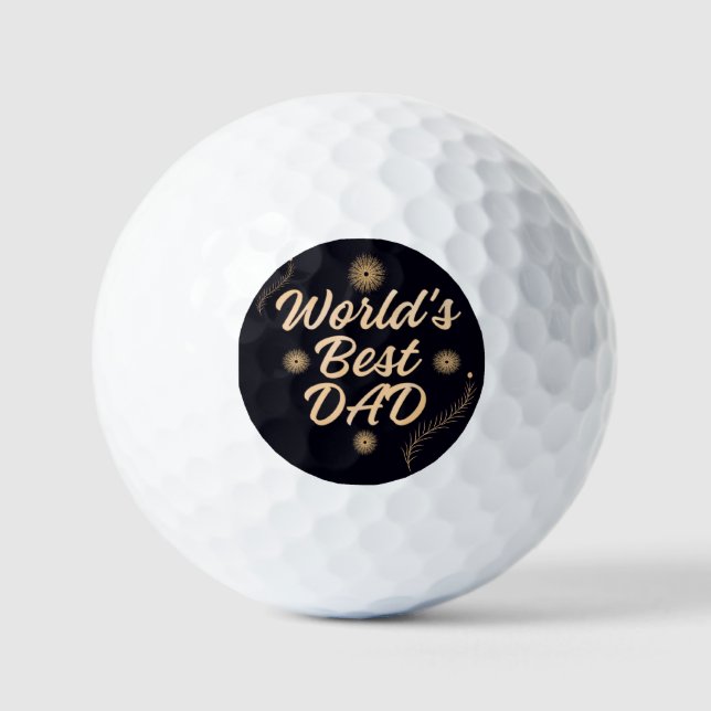 World's Best Dad  Simple Typography Fathers Golf Balls (Front)