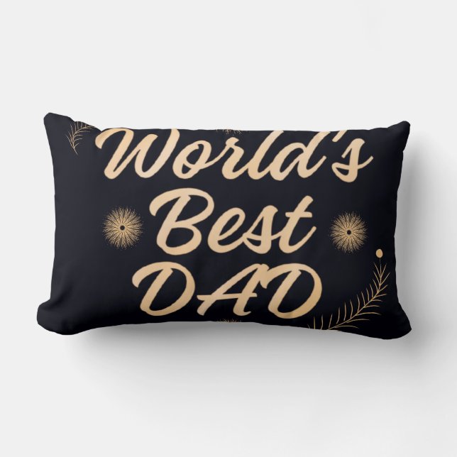 World's Best Dad  Simple Typography Fathers Lumbar Cushion (Front)