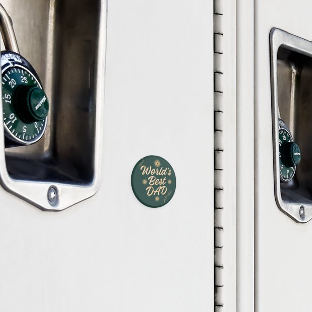 World's Best Dad  Simple Typography Fathers Magnet (In Situ (Locker))