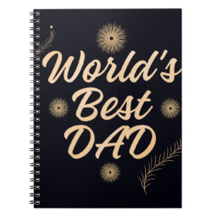 World's Best Dad  Simple Typography Fathers Notebook