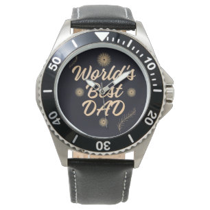 World's Best Dad  Simple Typography Fathers Watch