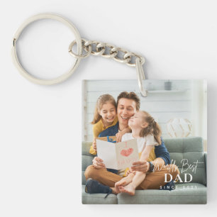 World's Best Dad Since 20XX Modern Photo  Key Ring