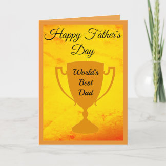 World's Best Dad Trophy "Happy Father's Day"  Card