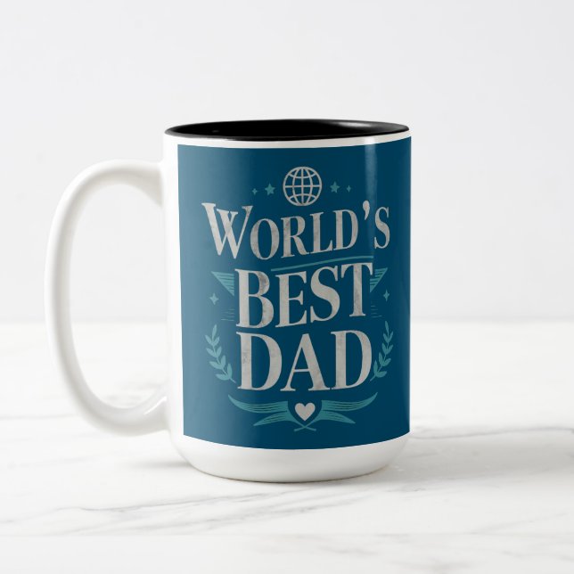 World's Best Dad Two-Tone Coffee Mug (Left)