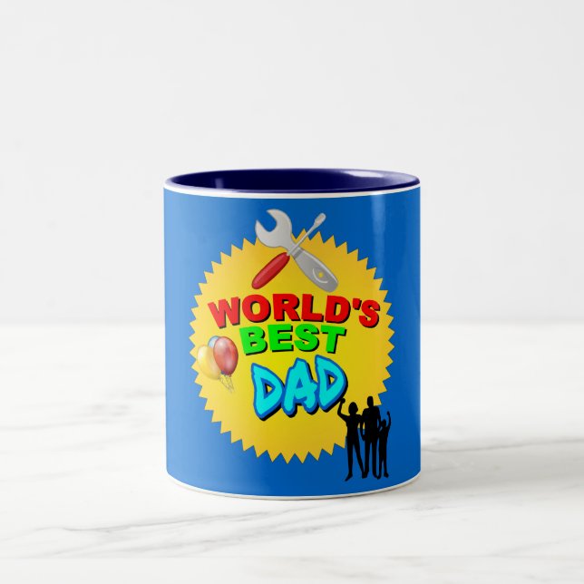 WORLD'S BEST DAD Two-Tone COFFEE MUG (Center)