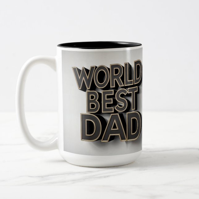 World's Best Dad Two-Tone Coffee Mug (Left)