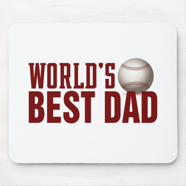 World's Best Dad Typography Baseball | Mouse Pad (Front)