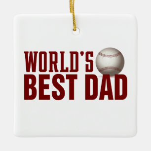 World's Best Dad Typography Baseball   Ornament