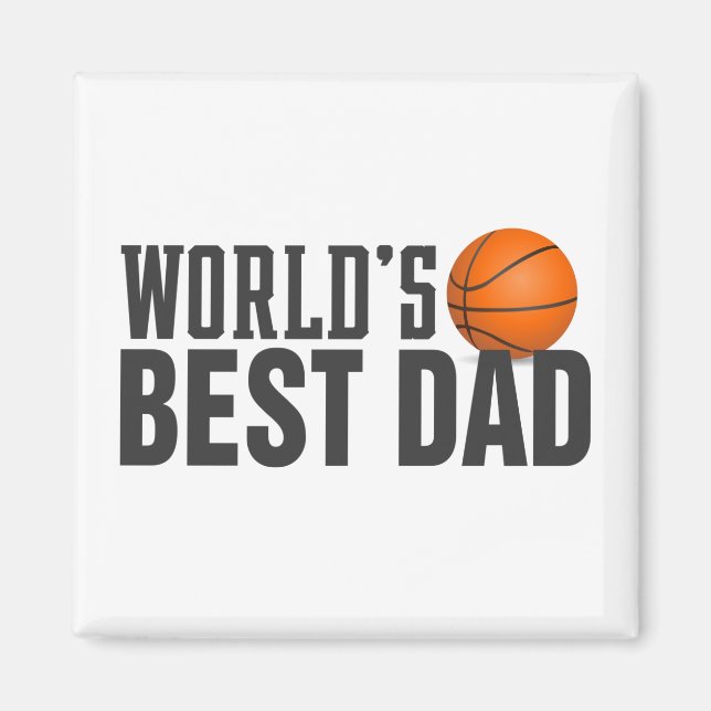 World's Best Dad Typography Basketball | Magnet (Front)