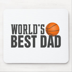 World's Best Dad Typography Basketball Mouse Pad