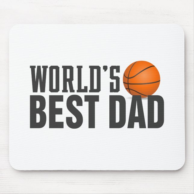 World's Best Dad Typography Basketball | Mouse Pad (Front)