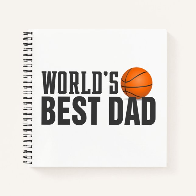 World's Best Dad Typography Basketball | Notebook (Front)