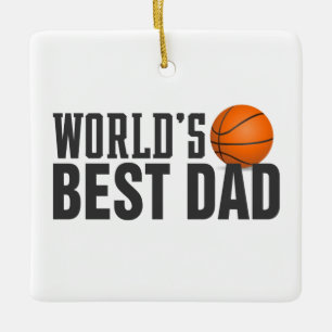 World's Best Dad Typography Basketball   Ornament