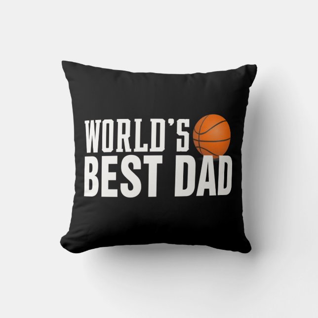 World's Best Dad Typography Basketball Pillow (Front)