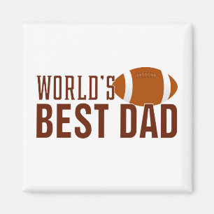 World's Best Dad Typography Football Magnet