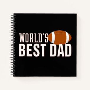 World's Best Dad Typography Football Notebook