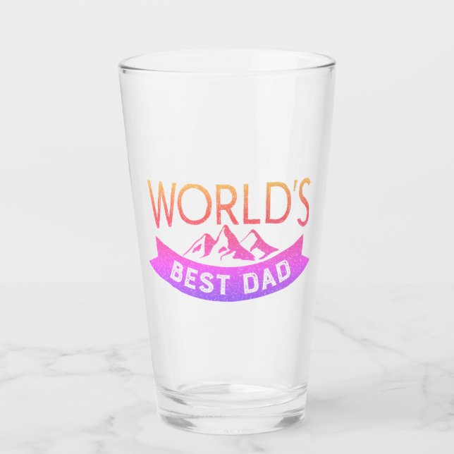World's Best Dad typography  Glass (Front)