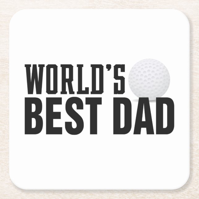 World's Best Dad Typography Golf | Coaster (Front)