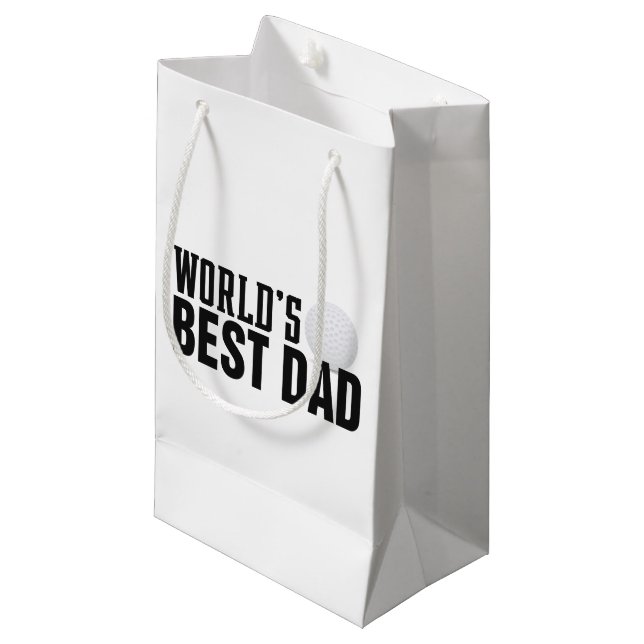 World's Best Dad Typography Golf | Gift Bag (Front Angled)