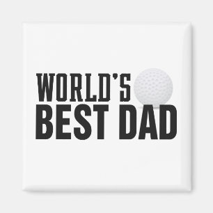 World's Best Dad Typography Golf   Magnet