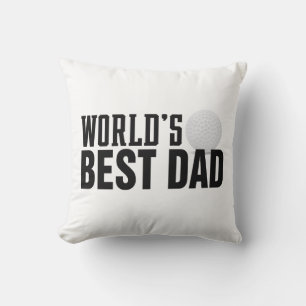 World's Best Dad Typography Golf Throw Pillow
