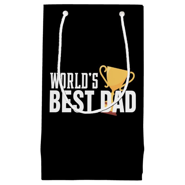 World's Best Dad Typography Trophy | Gift Bag (Front)