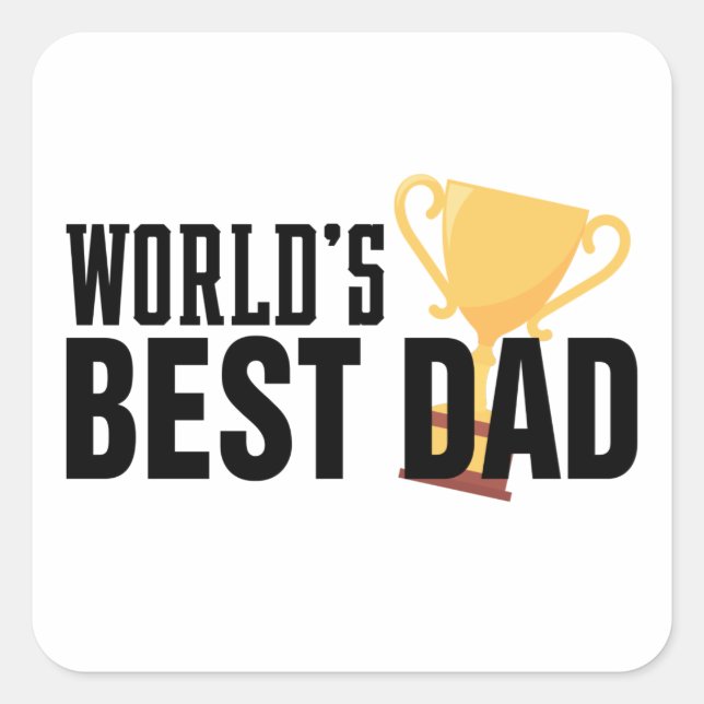 World's Best Dad Typography Trophy | Sticker (Front)