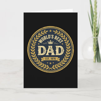 World's Best Dad Vintage Badge Father's Day T-Shir Holiday Card