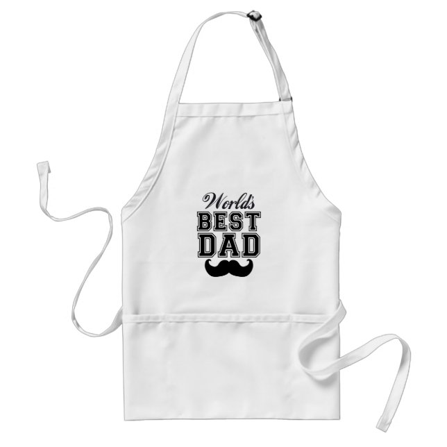 World's best dad with moustache standard apron (Front)
