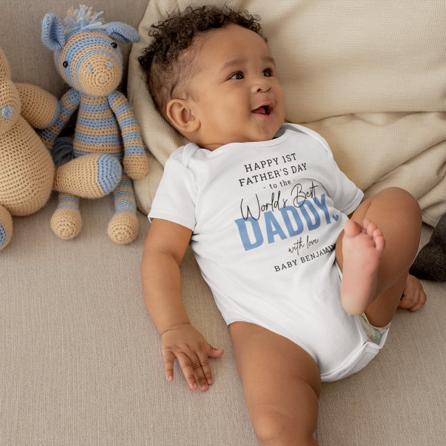 'Worlds Best Daddy' 1st Father's Day Keepsake Baby Bodysuit (Creator Uploaded)