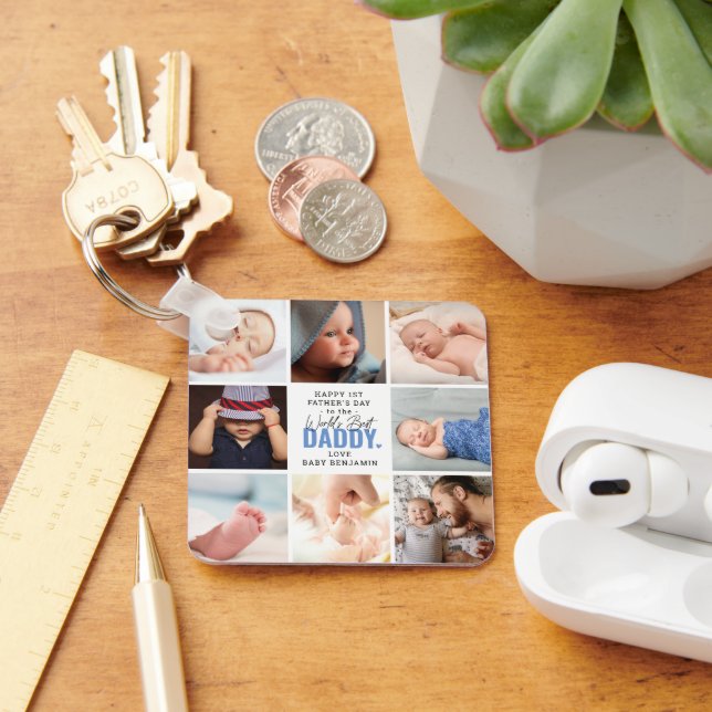 'Worlds Best Daddy' 1st Father's Day Keepsake Key Ring (Desk)