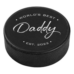 World's Best Daddy established custom year Hockey Puck