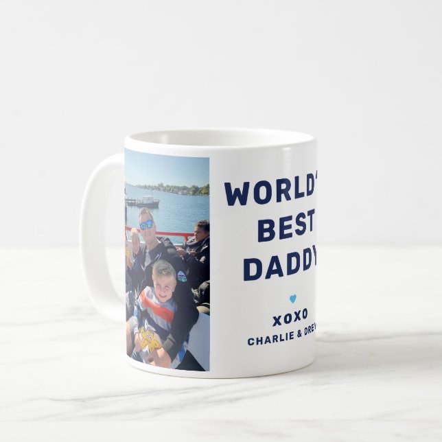 Worlds Best Daddy Photo Keepsake Coffee Mug (Front Left)