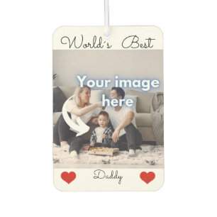 World's best daddy photo text template car air freshener
